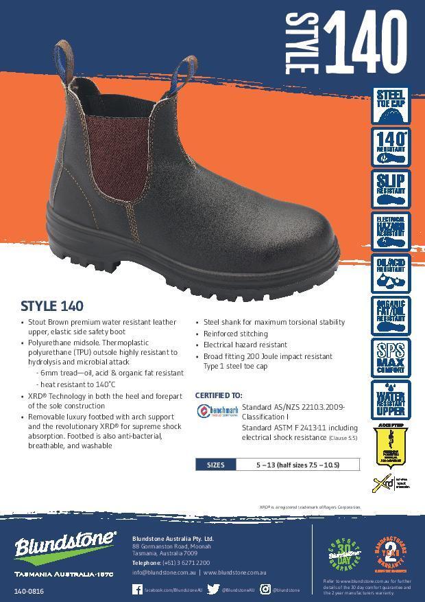 Blundstone 140 Work & Safety UNISEX(Steel Toe, Oil/Acid, EH Blundstone 140 Work & Safety UNISEX(Steel Toe, Oil/Acid, EH