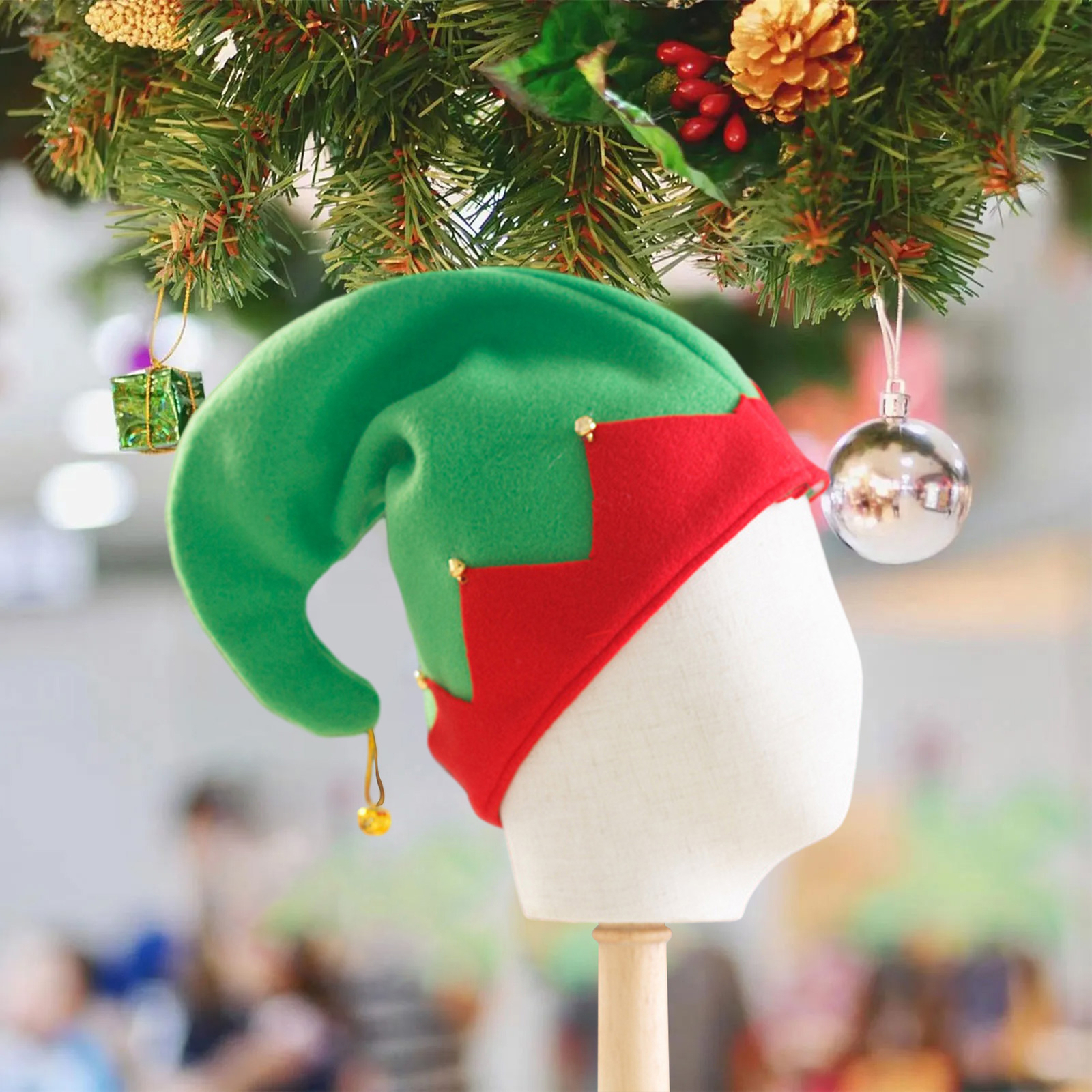 Accessories Elf Christmas Hat, Elf Holiday Hat with Bells for Teens Adult Kids