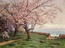 Spring in Crimea by I. Krachkovsky Tile Mural Kitchen Backsplash Marble Ceramic