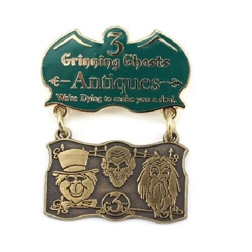 DISNEY HAUNTED MANSION 3 GRINNING GHOSTS Antiques PIN Limited Edition 750 RARE - Picture 7 of 11