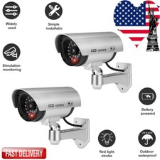 2 PCS Dummy Fake Camera Surveillance CCTV Security Flashing Imitation LED Light