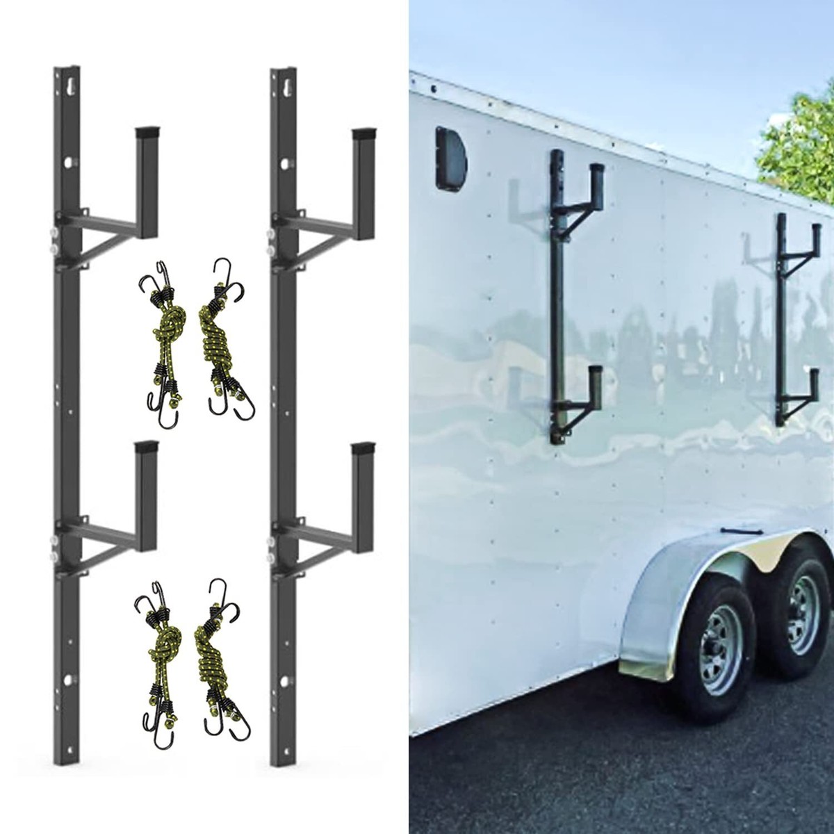 Adjustable Trailer Side Ladder Rack for Enclosed Trailers Exterior