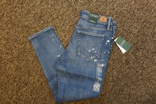 Lauren Ralph Lauren Premier Skinny Ankle Stretch Jeans - Size 8 - SPLATTER WASH