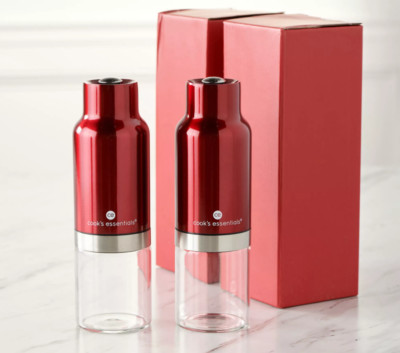 Cook's Essentials Set of 2 Automatic Spice Gravity Mills - Red - New QVC