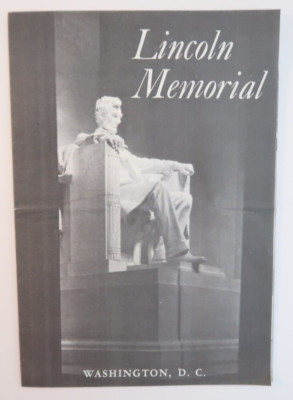 Lincoln Memorial Washington D.C. Travel Souvenir Pamphlet Guide 1962 Paper Book