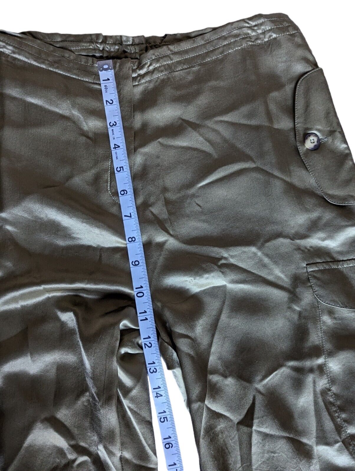 Blumarine Army Green Silk Convertible Cargo Pants… - image 8