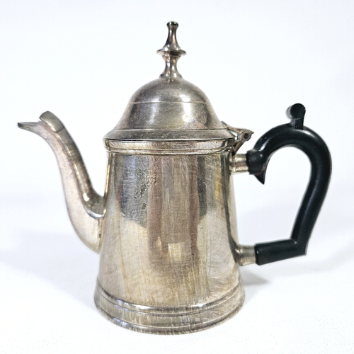 Vintage EPNS Silver-plate Tea/Coffee Pot – Black Handle, India 4.5" Tall