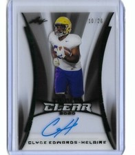 2020 Leaf Trinity Clear CLYDE EDWARDS-HELAIRE Green Foil Auto RC 10/20 Chiefs RB