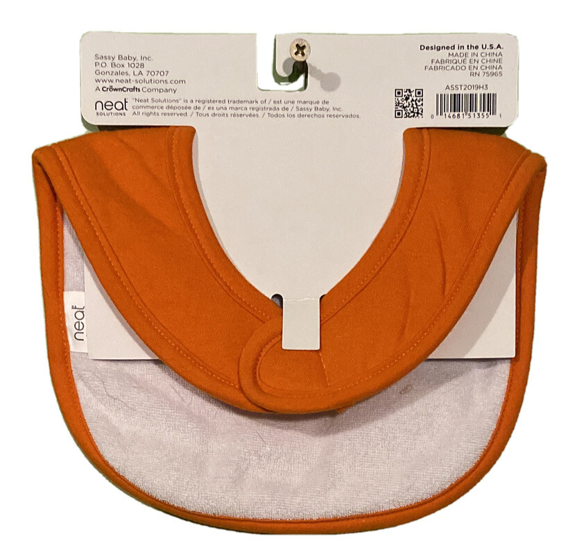 NEW Neat Solutions Halloween Baby Bib "Mama's Lil' BOO" Orange W/ Ghosts h23