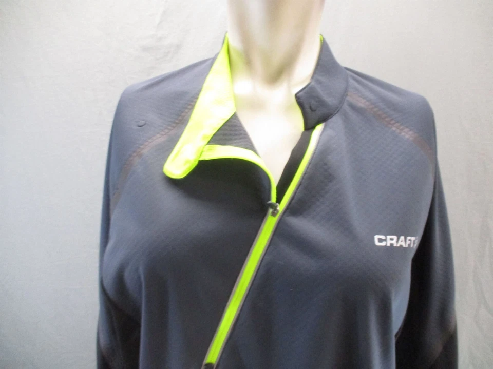 CRAFT Size L Mens BLK 1/2 Asymmetric Zip Mittens Repel Wind Athletic Jersey 719 Foto 2 de 4