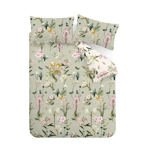 Funda nórdica reversible RHS exótica floral 100 % algodón 200 TC ropa de cama verde - Imagen 5 de 12