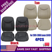 Front Driver + Passenger Perforated Leather Cover For 2001 to 2006 Lexus LS430
