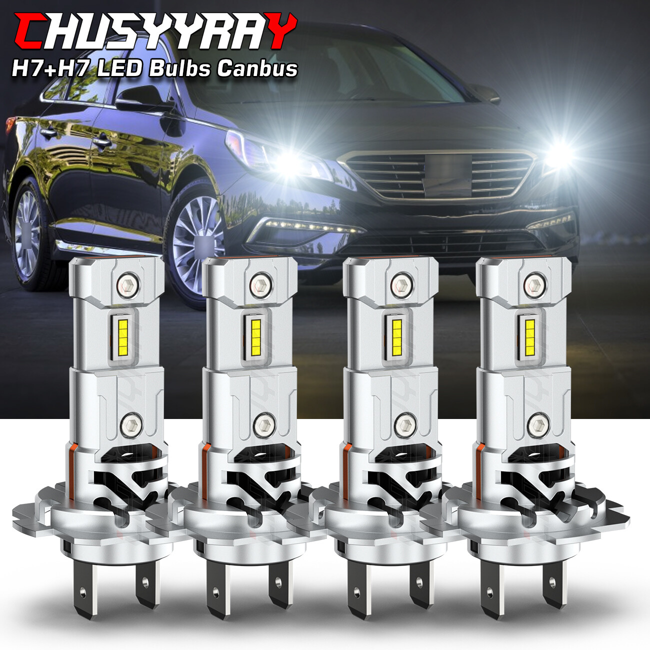 For Hyundai Sonata Limited Sedan 4-Door 2011-2014 Headlight High Low LED Bulbs