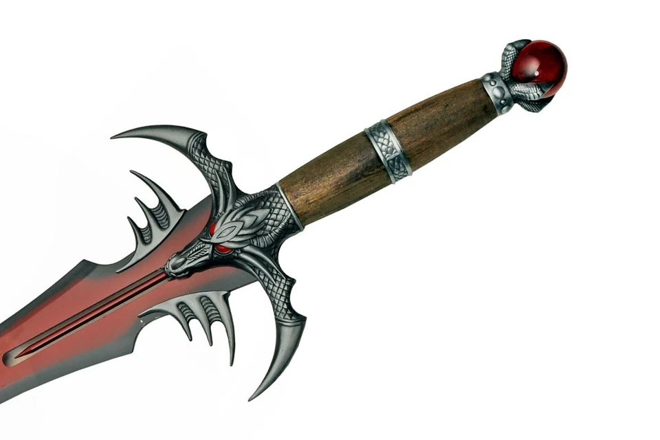 Espada Dragonborn 42,5" com placa de madeira lâmina de aço inoxidável cabo de madeira - Imagem 4 de 4