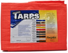 8' x 10' High Visibility Orange Tarp Waterproof Camping Cover Wood Construction