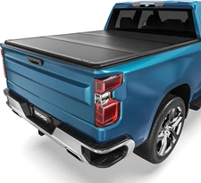 FRP Hard Tri-Fold Truck Bed Tonneau Cover Compatible with 2019-2025 Chevy Silver