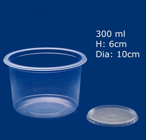 Round Plastic Food Containers with Lids Deli Pots Clear Plastic Tubs Recyclable - Picture 14 of 16