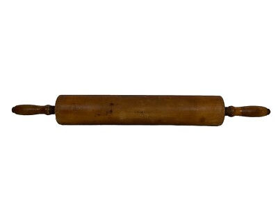 Vintage KAUAN Wood Rolling Pin Large Baking 28'' 18'' Solid 1930s 1940s Homestead