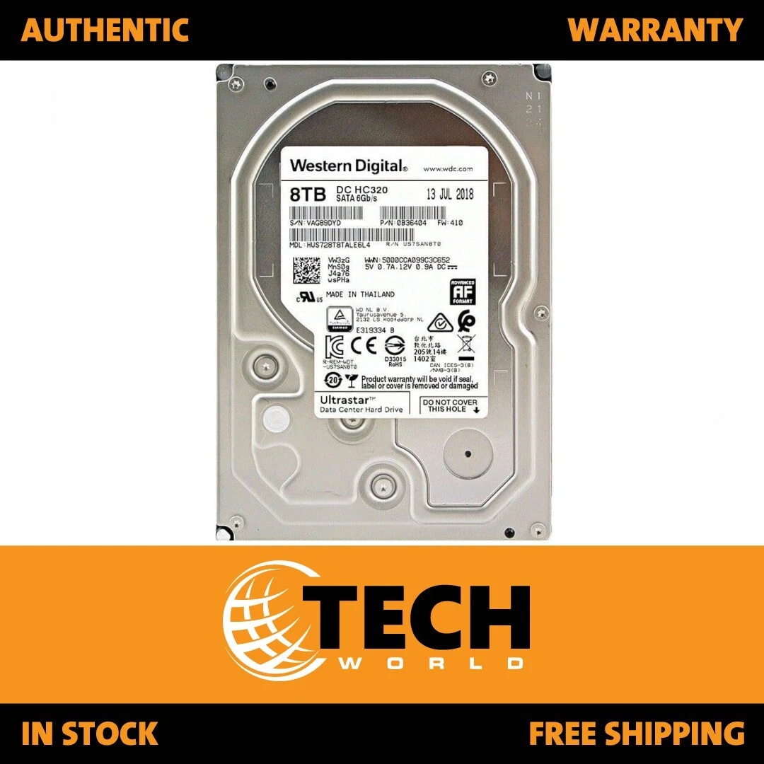 Western Digital 0B36404 Ultrastar DC HC320 8TB 7200RPM SATA HDD