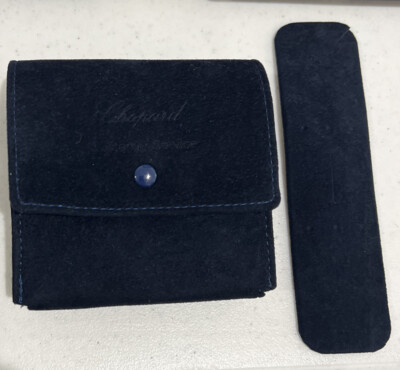 Chopard Watch Travel Pouch Bag Case Midnight Blue Suede Authentic Original New