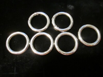 4 Michi Silver Tone Solid Extender Conversion Rings + 2 Carabiners