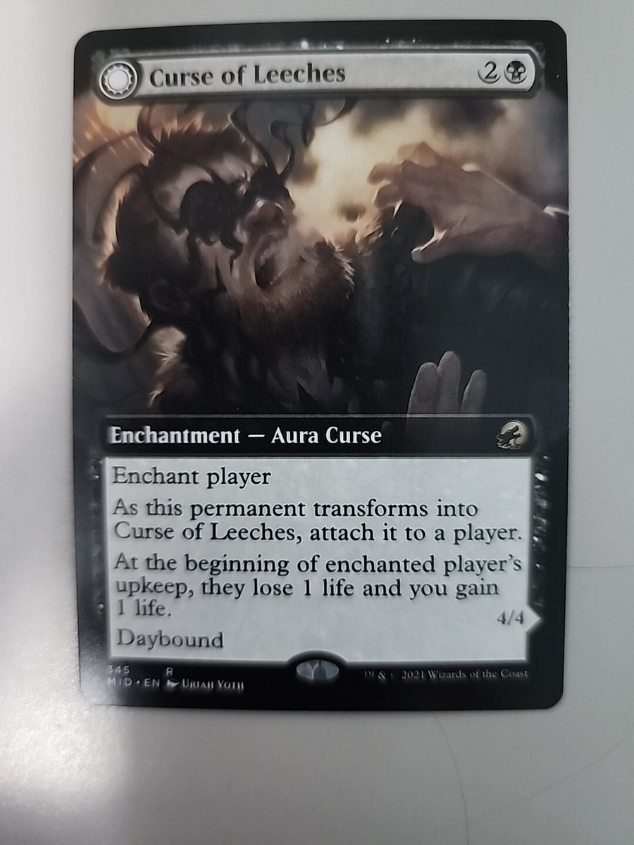 MTG Curse of Leeches/Leeching Lurker Midnight Hunt 345 Borderless