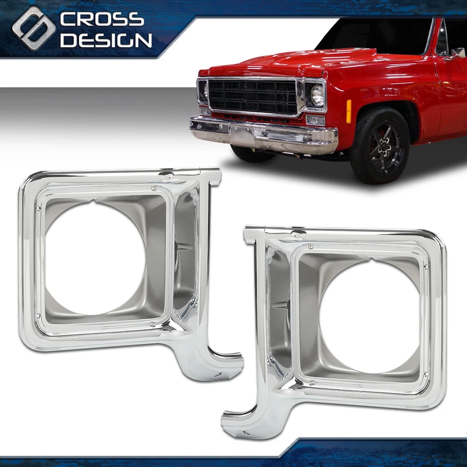 Bisel de ajuste de faros cromado plateado conductor pasajero apto para camioneta Blazer Jimmy Foto 2 de 4