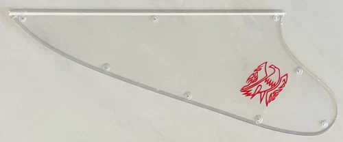 Custom For Gibson Firebird Red "Logo" Style Guitar Pickguard Clear Transparent