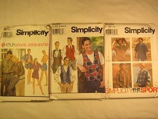 CHOICE 1994 Simplicity Pattern MEN'S Size XS-MD 38,40,42,44,L,XL SHIRT Vest TIE