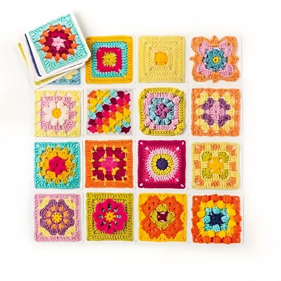 Crochet kit for beginners, featuring 50 granny square patterns ideal for adults