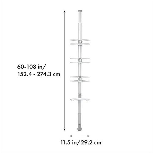 OXO Good Grips Quick-Extend Aluminum Pole Shower Caddy - Picture 2 of 9