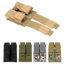 9mm Pistol Double Magazine Pouch Tactical Hunting Molle Belt Dual Mag Bag Holder
