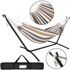 9FT Portable Hammock Heavy Duty Steel Stand 2-Person with Carrying case Outdoor