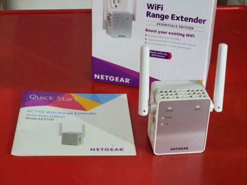 medlem Dalset køre Netgear AC750 Wifi Range Extender EX3700 Dual Band 2.4ghz 5ghz with Box  Manual | eBay