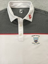 Footjoy Athletic Fit Polo Shirt Adult Men's L  Short Sleeve Golf Casual White 