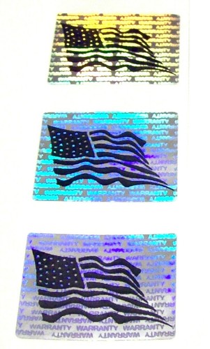 WA75-1c 100 to 1000 Warranty .75" x 1" Custom Print Hologram TE Stickers - Picture 5 of 6