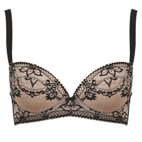 WACOAL WE124003 FRIVOLE PADDED BALCONY BRA BLACK NOUGET - Bild 5 von 5