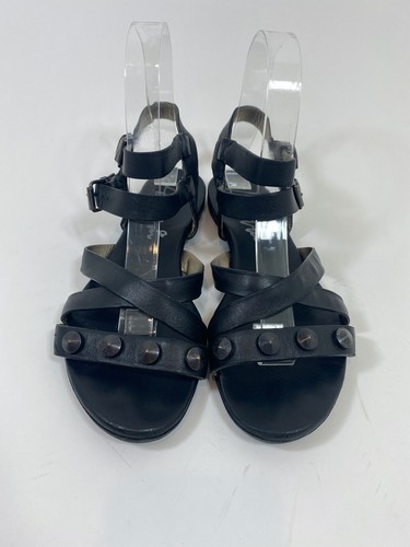 Lanvin Studded Double Buckle Flat Sandal in Black Size 36.5 $695 - Picture 3 of 12