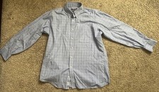 Kirkland Signature dress shirt mens long sleeve plaid blue mens L pre owned