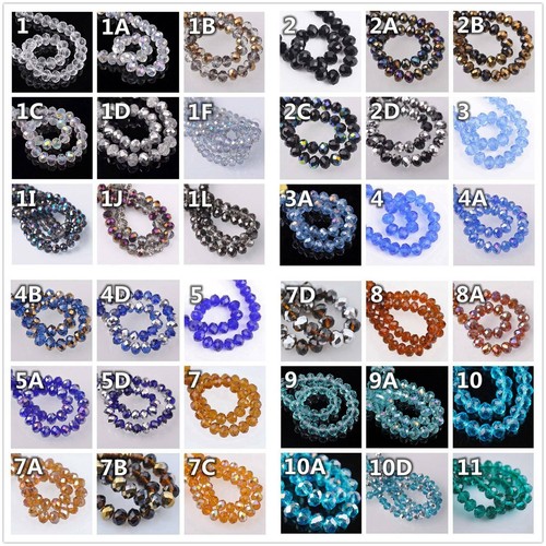 60pcs 8mm Rondelle Faceted Crystal Glass Loose Spacer Beads lot Jewelry Findings - Picture 3 of 120