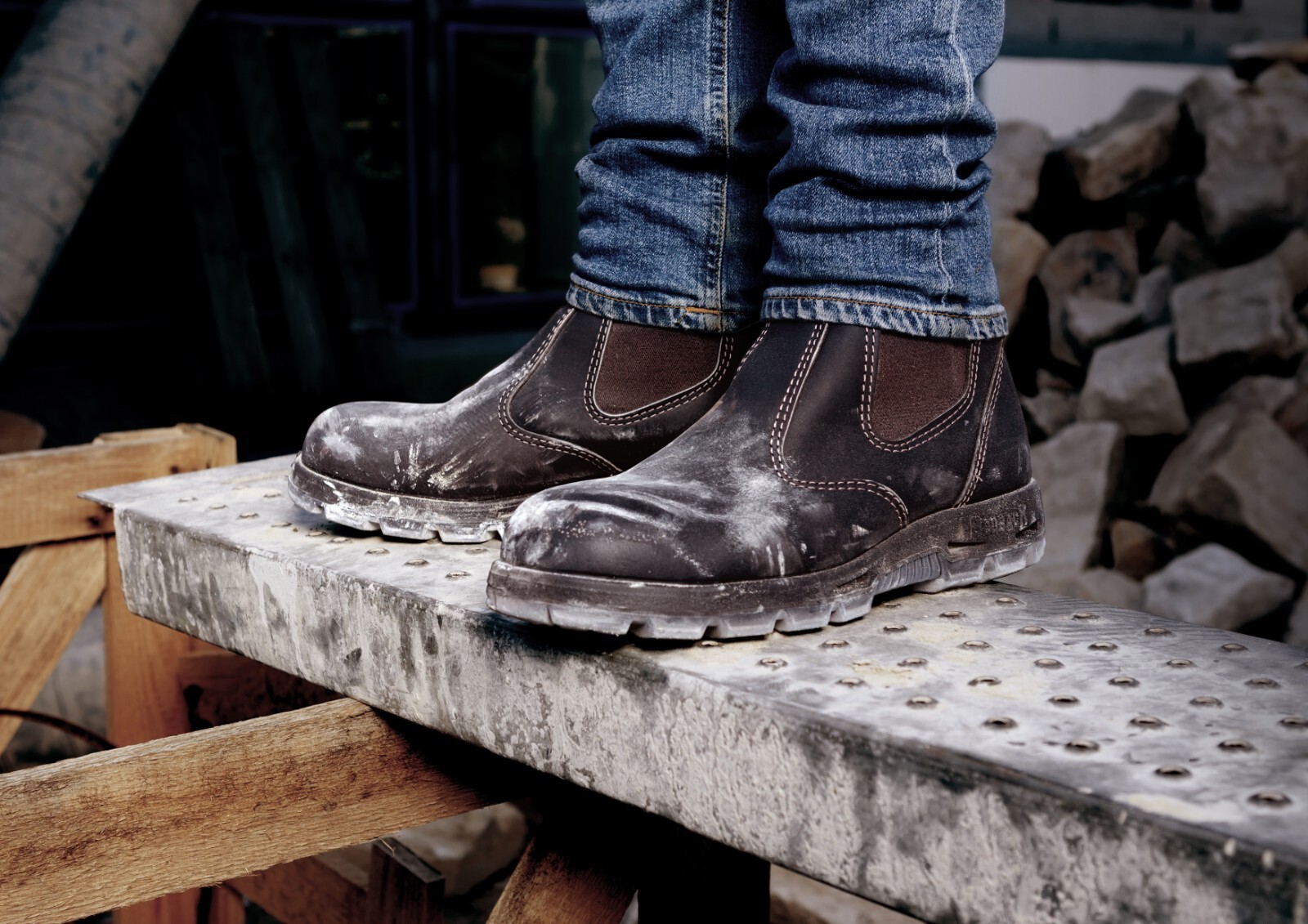 Redback USBOK Safety Elastic Sided Brown Pull On Work Boot Australian