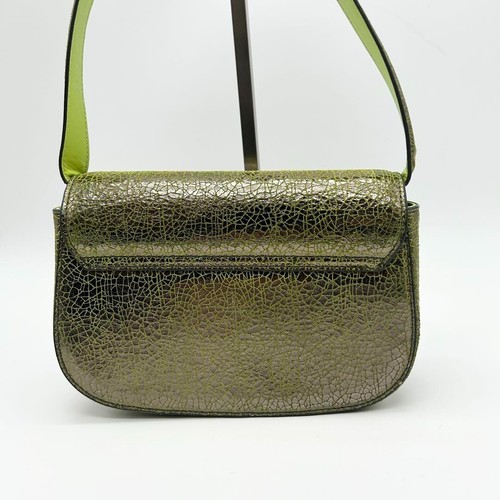 Diesel Women's 2way Shoulder Bag Handbag Leather Green Used Auth Excellent JAPAN - Picture 4 of 17