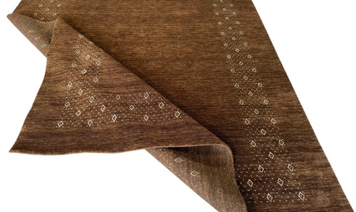 Braun Gabbeh Carpet Uni 100% Wool Oriental Rug Hand Woven Loom Bridge AN3 - Picture 21 of 25