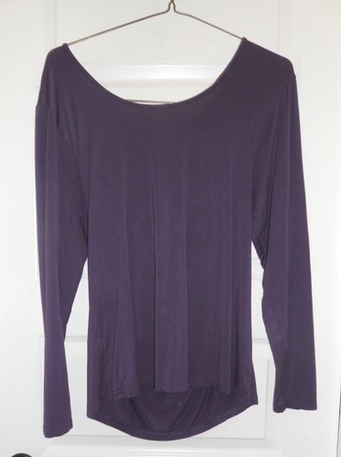 EUC Newport News Cross Open Back L/S Top - 1X - Purple