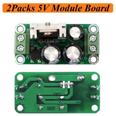 2x Single Regulated Power Supply Module AC to DC 5V Rectifier Filter Board 1A US