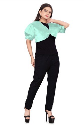 Satin Koti short sleeve Bolero Shrug Jacket Party Wear CasualWear Plus Size S109 - Picture 14 of 210