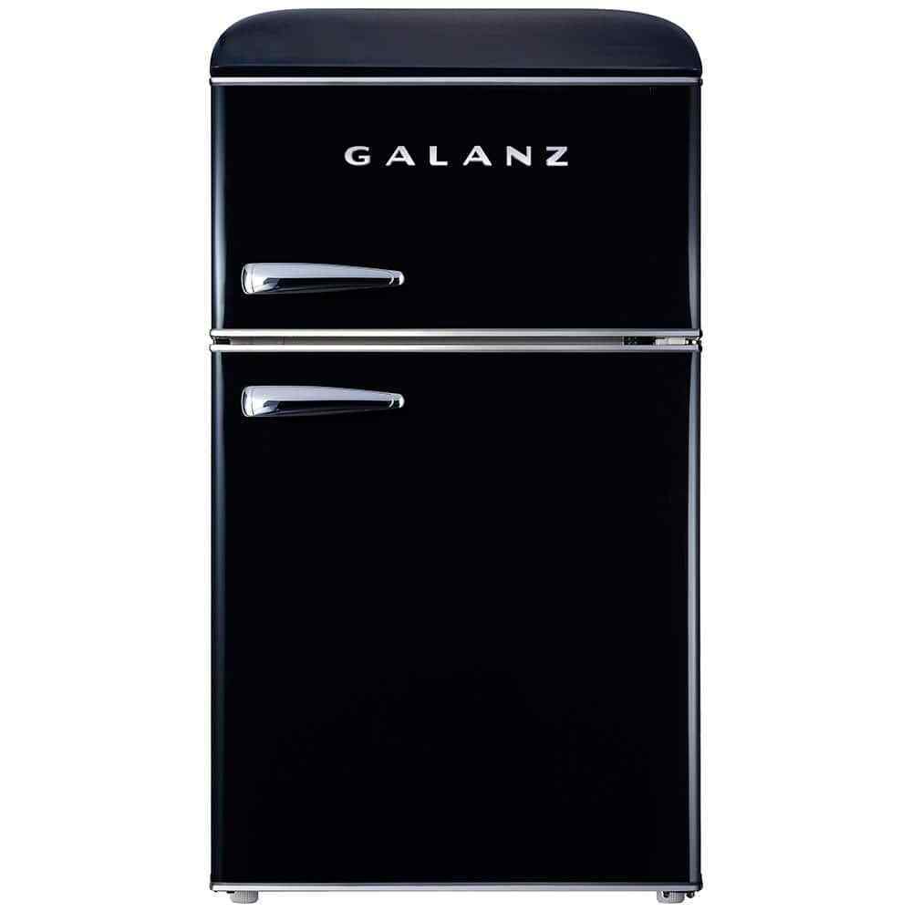 Galanz Retro Stylish Mini Fridge 3.1-cu-ft Black w/ 2-Doors Galanz Retro Stylish Mini Fridge 3.1-cu-ft Black w/ 2-Doors