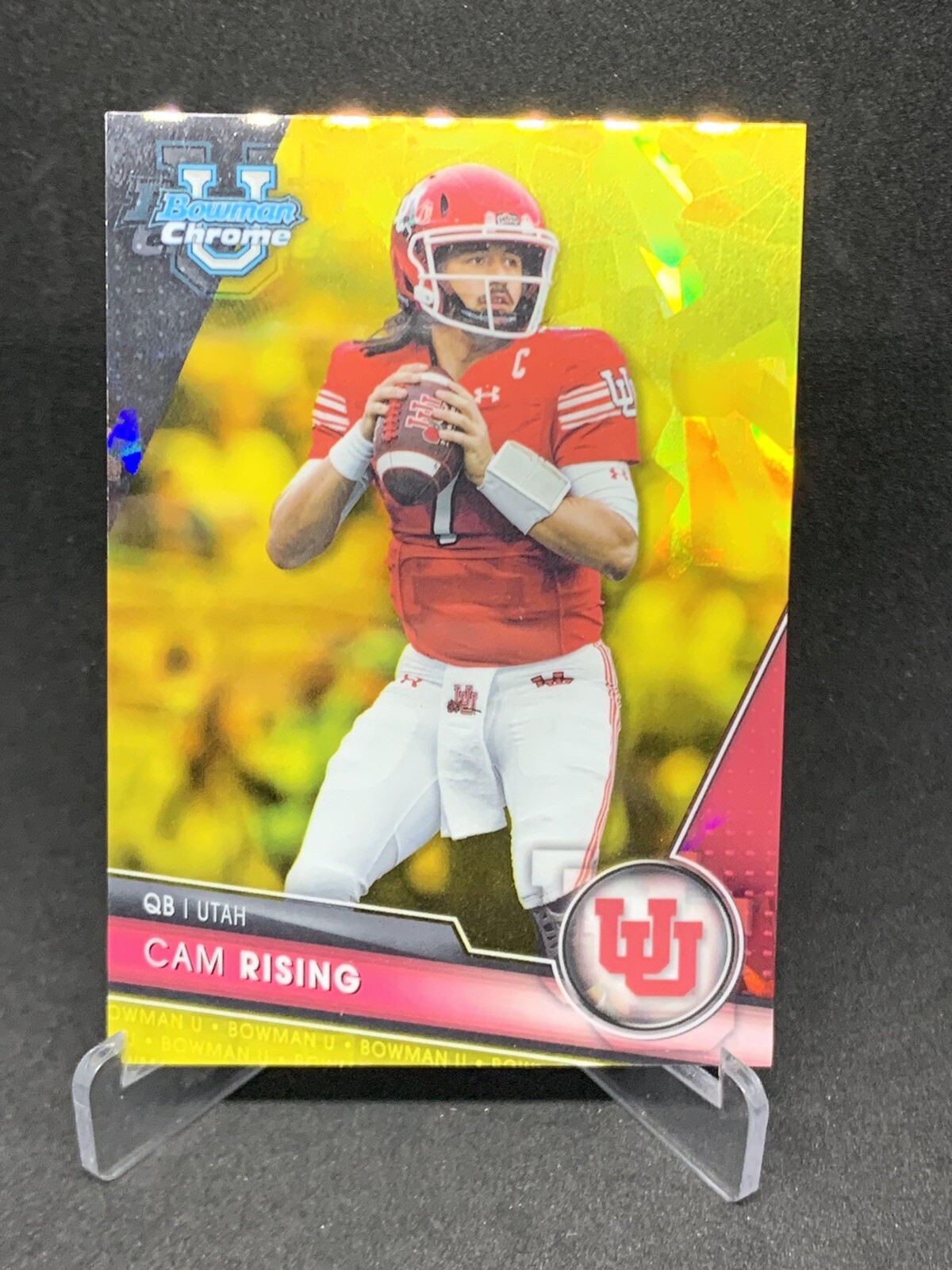 2023-24 Bowman University Chrome Sapphire Cam Rising Yellow /75 UTAH #198 8124