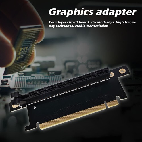 PCIe X16 Riser 90 Degree Right Angle PCI Express X16 Graphics Card Adapter - Photo 2/7