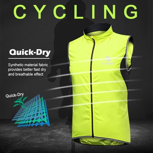 Cycling Vest Windproof Sleeveless Bicycle Vest Black Running Windbreaker vests - Picture 5 of 15